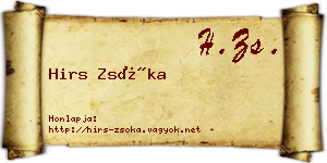 Hirs Zsóka névjegykártya
